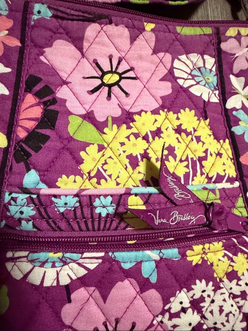 Vera Bradley Flutterby Hipster crossbody bag, featuring a quilted design